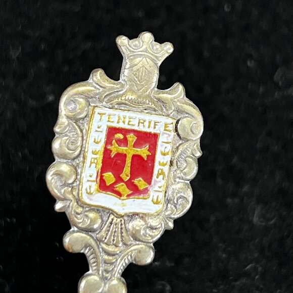 Set Of 10 Vtg Collectible Souvenir Spoons Enamel Shields Crest Europe So America - Picture 11 of 16